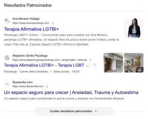 anuncios google ads psicologos lgtb