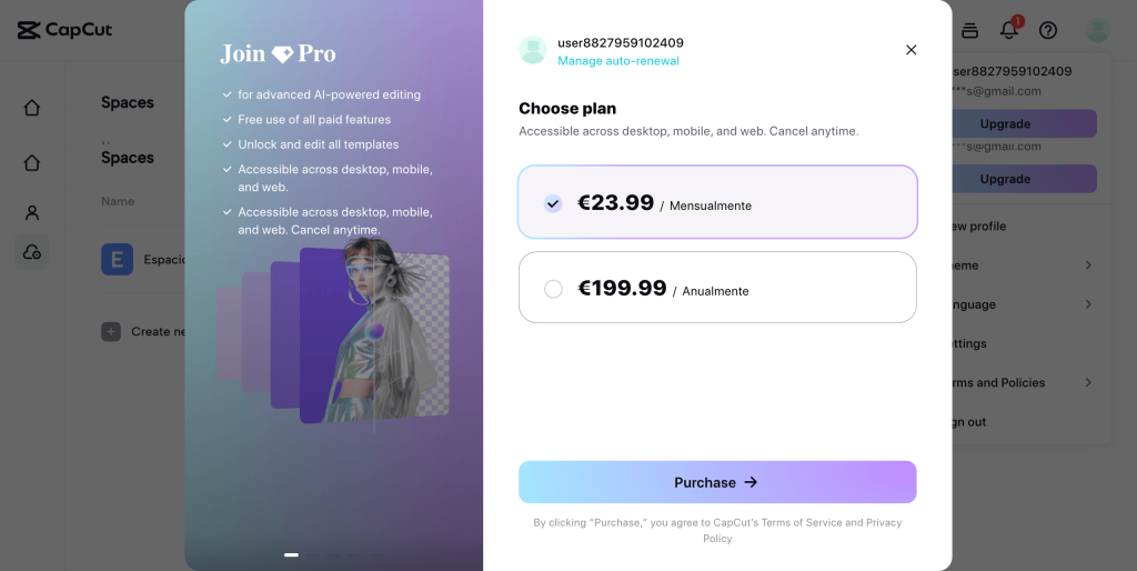 capcut pro precio desde pc