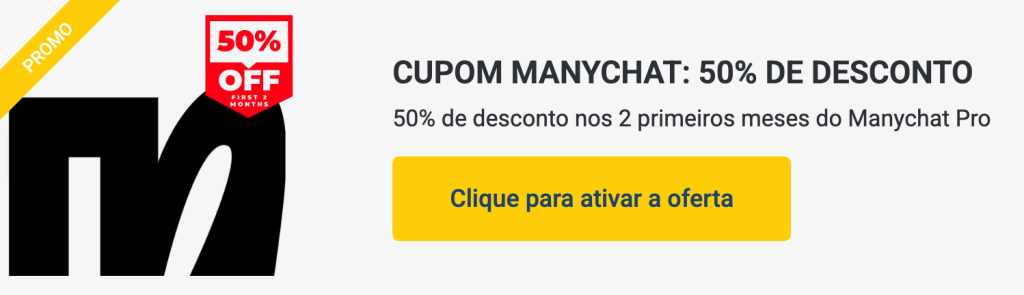 cupom manychat pro 50 desconto