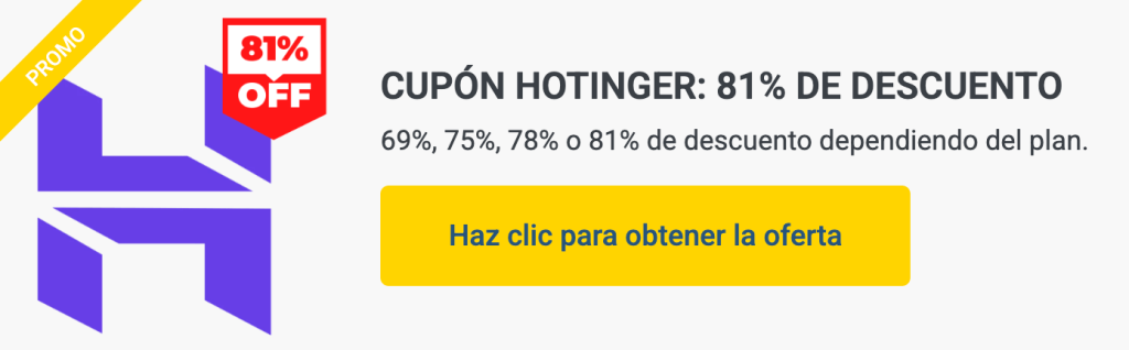 cupon descuento hostinger