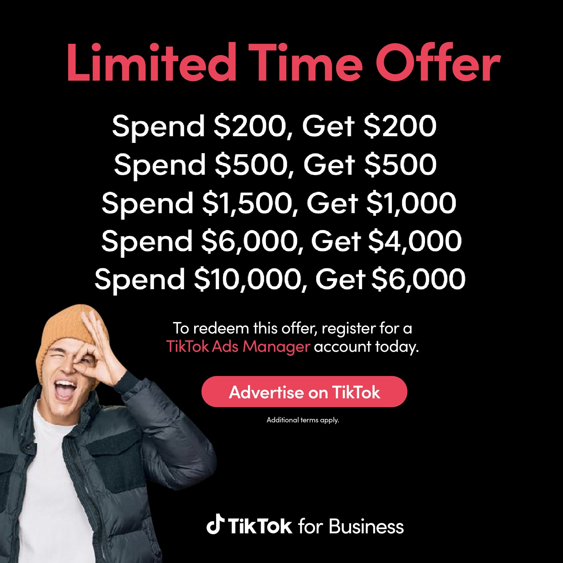 tiktok ads credit promo code